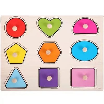 Ręcznie chwyć 3D drewniane puzzle Montessori do edukacji niemowląt
