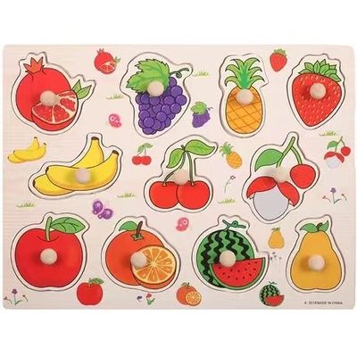 Ręcznie chwyć 3D drewniane puzzle Montessori do edukacji niemowląt