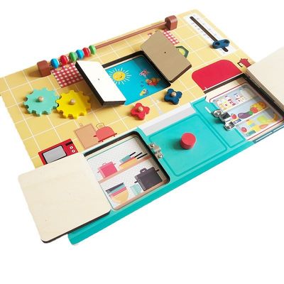 Rozwój poznawczy dzieci Drewniana tablica aktywności Montessori