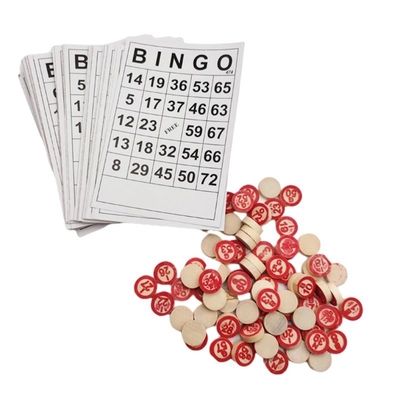 Vintage drewniane szachy Bingo z 40 kartami liczbowymi Bingo DIY