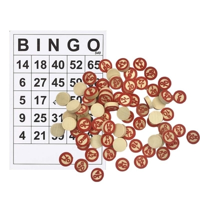 Vintage drewniane szachy Bingo z 40 kartami liczbowymi Bingo DIY