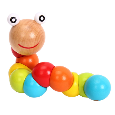 Nowy Rainbow Worm Twist Puppet Poznanie Zabawa Zabawki Edukacyjne Zmienny Kształt Drewniane Bloki Dzieci Kolorowe Caterpillar Ba