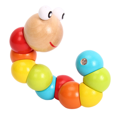Nowy Rainbow Worm Twist Puppet Poznanie Zabawa Zabawki Edukacyjne Zmienny Kształt Drewniane Bloki Dzieci Kolorowe Caterpillar Ba
