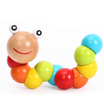 Nowy Rainbow Worm Twist Puppet Poznanie Zabawa Zabawki Edukacyjne Zmienny Kształt Drewniane Bloki Dzieci Kolorowe Caterpillar Ba