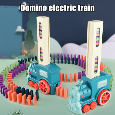 Elektryczne drewniane klocki domino dla dzieci Automatyczne układanie edukacyjne DIY