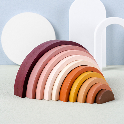 Montessori Rainbow klocki do budowy dla dzieci drewniana zabawka bezpieczna nietoksyczna DIY kreatywna gra w układanie równowagi zabawka edukacyjna