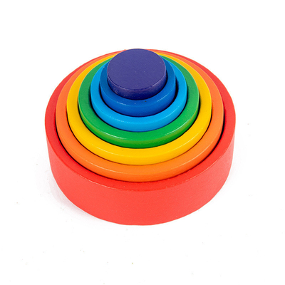 Drewniane klocki Montessori Rainbow edukacyjne dla dzieci