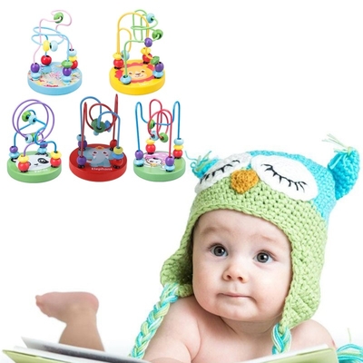 Montessori drewniane zabawki dla dzieci drewniane koła koralik drut labirynt Roller Coaster edukacyjne drewniane puzzle zabawki dla dzieci