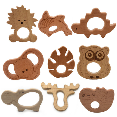 Drewniane gryzaki dla dzieci Food Grade Animal Tortoise Koala Whale Turtle Shape