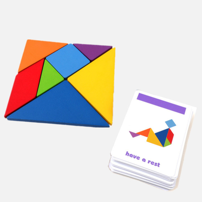 3D drewniany wzór zwierząt puzzle jigsaw kolorowe Tangram zabawki dla dzieci Montessori wczesna edukacja sortowanie gry zabawki dla dzieci
