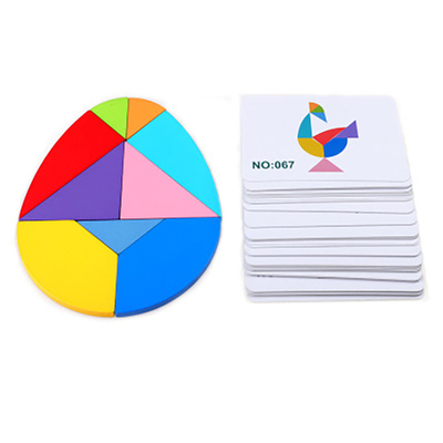 3D drewniany wzór zwierząt puzzle jigsaw kolorowe Tangram zabawki dla dzieci Montessori wczesna edukacja sortowanie gry zabawki dla dzieci