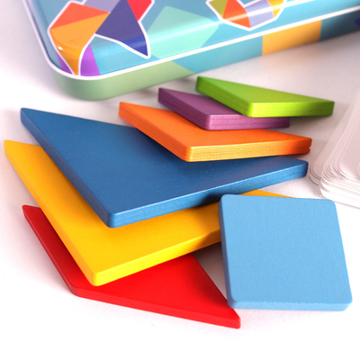3D drewniany wzór zwierząt puzzle jigsaw kolorowe Tangram zabawki dla dzieci Montessori wczesna edukacja sortowanie gry zabawki dla dzieci