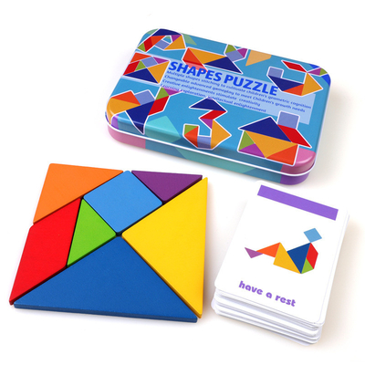 3D drewniany wzór zwierząt puzzle jigsaw kolorowe Tangram zabawki dla dzieci Montessori wczesna edukacja sortowanie gry zabawki dla dzieci