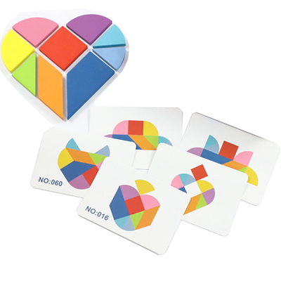 3D drewniany wzór zwierząt puzzle jigsaw kolorowe Tangram zabawki dla dzieci Montessori wczesna edukacja sortowanie gry zabawki dla dzieci