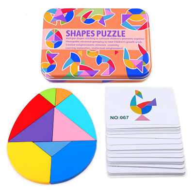 3D drewniany wzór zwierząt puzzle jigsaw kolorowe Tangram zabawki dla dzieci Montessori wczesna edukacja sortowanie gry zabawki dla dzieci