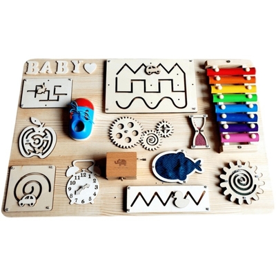 Baby Busy Board DIY Akcesoria Montessori Toys Kids Wood Chip Skill Training Game Puzzle Rozwój inteligencji Baby