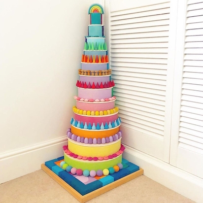 Drewniane Rainbow Luźne części Kolorowe Montessori dla dziecka w wieku przedszkolnym