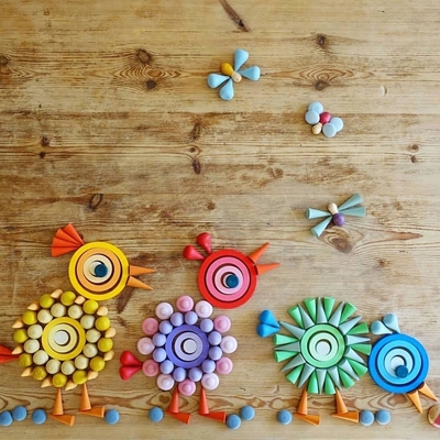 Drewniane Rainbow Luźne części Kolorowe Montessori dla dziecka w wieku przedszkolnym