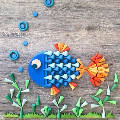 Drewniane Rainbow Luźne części Kolorowe Montessori dla dziecka w wieku przedszkolnym