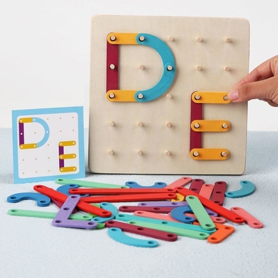 Tablica do paznokci Puzzle Montessori geometryczna drewniana wczesna zabawka zabawka układanka gra planszowa edukacja dziecięca edukacja edukacyjna z drewna