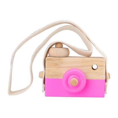 Zróbmy 1Pc drewniane zabawki dla niemowląt moda aparat drewniane wisiorki zabawki montessori dla dzieci drewniane Diy obecny prezent pielęgniarski