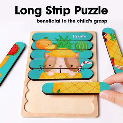 Dwustronna taśma puzzle 3D zabawka dla dziecka drewniane materiały Montessori zabawki edukacyjne dla dzieci duże cegły dzieci uczą się