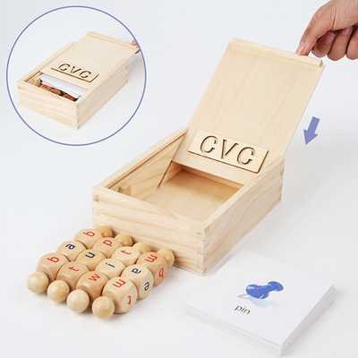 Montessori Drewniane klocki do czytania Obracanie liter Spinning alfabetu Nauka