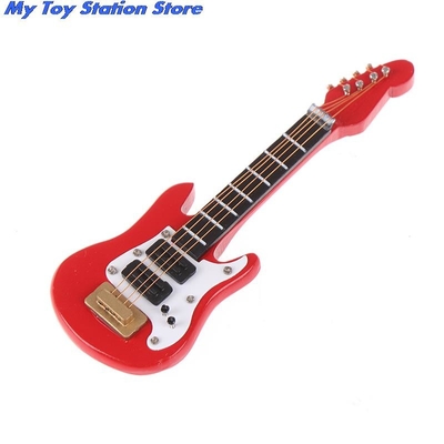 1:12 Dollhouse Miniaturowa muzyka elektryczna gitara dla dzieci Musical Toy House Decor