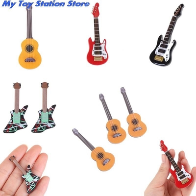 1:12 Dollhouse Miniaturowa muzyka elektryczna gitara dla dzieci Musical Toy House Decor