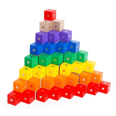 Edukacyjne kwadratowe kostki Rainbow Magnetyczne bloki 10 szt. 2X2X2cm Drewniane