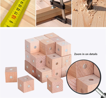 Edukacyjne kwadratowe kostki Rainbow Magnetyczne bloki 10 szt. 2X2X2cm Drewniane