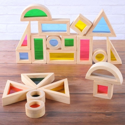 Akrylowe edukacyjne 24szt Rainbow Klocki dla dzieci Prezent