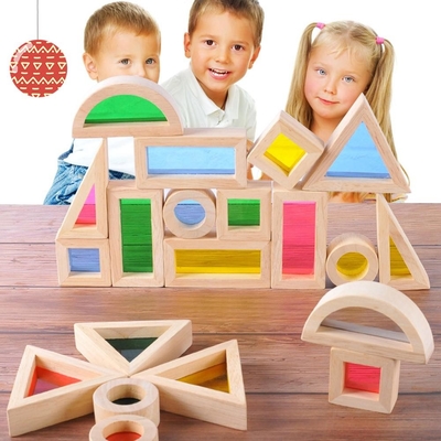 Akrylowe edukacyjne 24szt Rainbow Klocki dla dzieci Prezent