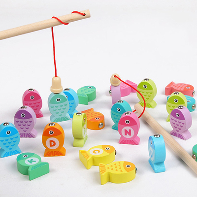 Gra wędkarska Drewniane zabawki alfanumeryczne dla dzieci Montessori Early Educational