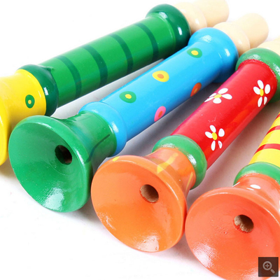 Hot Baby Drewniany róg Gwizdek Instrument muzyczny Zabawki dla dzieci Kolorowe