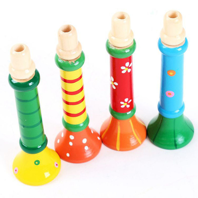 Hot Baby Drewniany róg Gwizdek Instrument muzyczny Zabawki dla dzieci Kolorowe