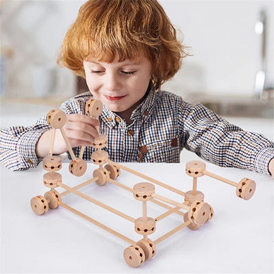 3D Construct Fort Drewniane Buliding Blocks Złóż Diy Edukacyjne Montessori