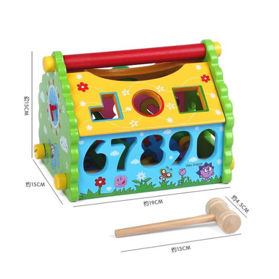 Sorter kształtów dla dzieci Wisdom House Drewniany Montessori Bright