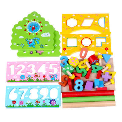 Sorter kształtów dla dzieci Wisdom House Drewniany Montessori Bright