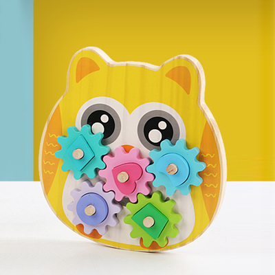 Inteligentny słoń Gear Block Wood Creative Animal Design
