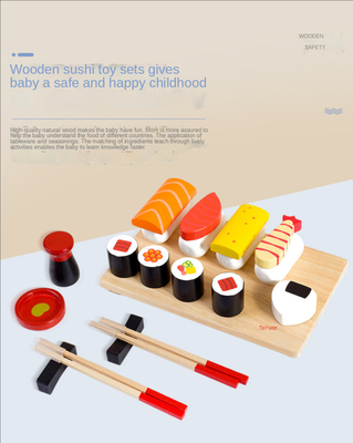 Symulacja Drewniany Miniaturowy Zestaw Kuchenny Sushi Wczesna Edukacja Oświecenie