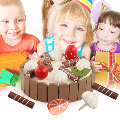 17 szt. Symulacja drewniany mini zestaw kuchenny DIY magnetyczny do wczesnej edukacji