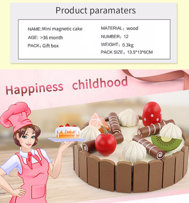 17 szt. Symulacja drewniany mini zestaw kuchenny DIY magnetyczny do wczesnej edukacji