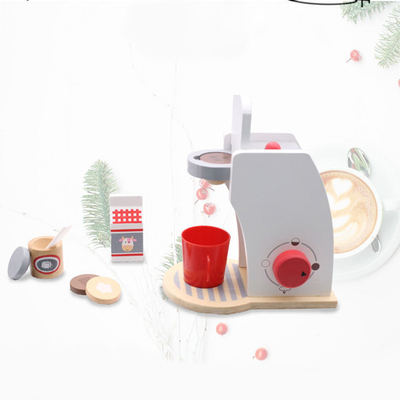 Symulacyjny ekspres do kawy Drewniany miniaturowy zestaw kuchenny dla dziecka Early Learning