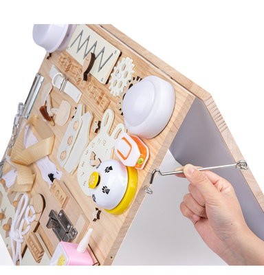 Montessori wczesna edukacja DIY Handmade Busy Board Drewniane zabawki dla małych dzieci