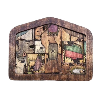 Dostosowane logo szopka drewniana Diy Puzzle dla dzieci Prezenty