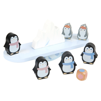 Drewniane klocki Zabawki Penguin Balansująca rama Montessori Nauczanie kolorowe