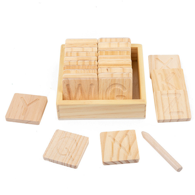 Drewniane Montessori Word Spelling Groove Practice Board Pen Control Training