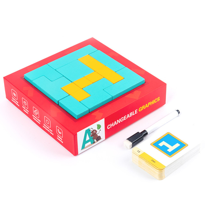 Drewniane zabawki dla dzieci Wzór Jigsaw Puzzle Kreatywność Tangram Montessori