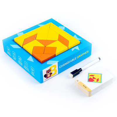 Drewniane zabawki dla dzieci Wzór Jigsaw Puzzle Kreatywność Tangram Montessori